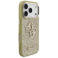 Guess Fixed Glitter Big 4G Metal Frame case for iPhone 17 Pro - gold