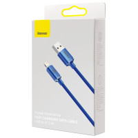 Baseus Crystal Shine Series cable USB cable for fast charging and data transfer USB Type A - Lightning 2.4A 2m blue (CAJY000103)