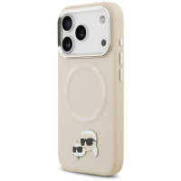 Karl Lagerfeld Karl & Choupette Pins MagSafe Case for iPhone 17 Pro Max - Beige