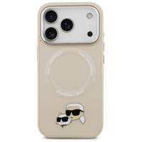 Karl Lagerfeld Karl & Choupette Pins MagSafe Case for iPhone 17 Pro Max - Beige