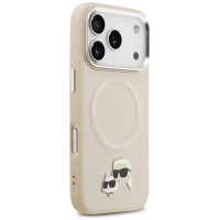 Karl Lagerfeld Karl & Choupette Pins MagSafe Case for iPhone 17 Pro Max - Beige