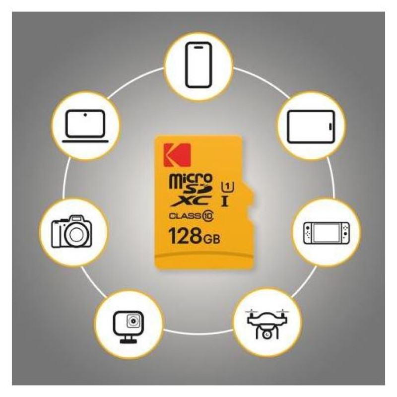 Kodak mSD 128GB UHS-I U1 V10 A1 Premium EKMSDM128GXC10K