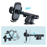 Joyroom car phone holder with telescopic extendable arm for dashboard and windshield black (JR-ZS259)