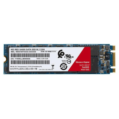 Western Digital SSD|WESTERN DIGITAL|Red SA500|2TB|M.2|SATA 3.0|Write speed 530 MBytes/sec|Read speed 560 MBytes/sec|2.38mm|TBW 1300 TB|MTBF 2000000 hours|WDS200T1R0B