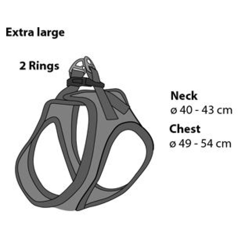 Flamingo kru&scaron;u siksna suņiem BENTO GREY XL 49-54CM