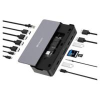 Verbatim USB centrmezgls Verbatim USB-C Pro Docking Station 15 in 1 with 256 GB SSD
