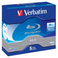 Verbatim Matricas BD-R Verbatim 25 GB 6x Single Layer 5 Pack Jewel