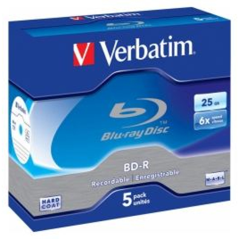 Verbatim Matricas BD-R Verbatim 25 GB 6x Single Layer 5 Pack Jewel