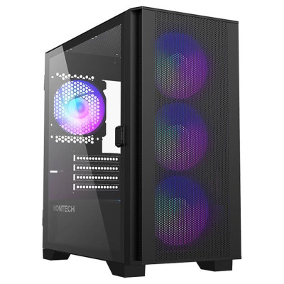Montech Case|MONTECH|AIR 100 ARGB|MidiTower|Case product features Transparent panel|Not included|MicroATX|MiniITX|Colour Black|AIR100ARGB(B)