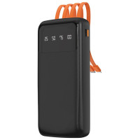 Dudao K6Pro Universal 10000mAh Power Bank with USB Cable, USB Type C, Lightning Black (K6Pro-black)