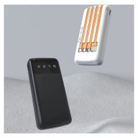 Dudao K6Pro Universal 10000mAh Power Bank with USB Cable, USB Type C, Lightning Black (K6Pro-black)