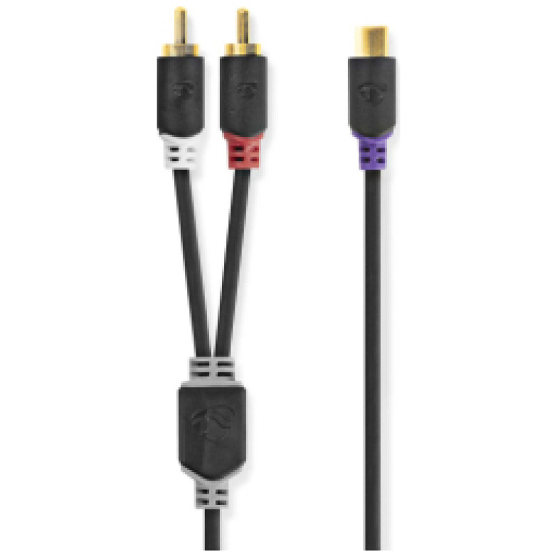 Nedis Kabelis Nedis 1x RCA F - 2x RCA M Subwoofer 0.2m