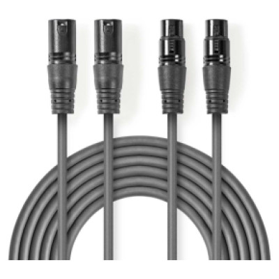 Nedis Kabelis Nedis 2x XLR M - 2x XLR F 3m