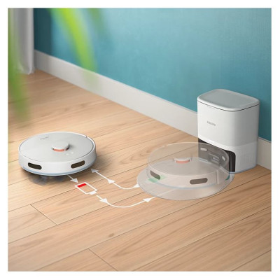 Philips HomeRun 2000. sērijas Putekļsūcējs robots ar mazgā&scaron;anas funkciju, balts - XU2100/25