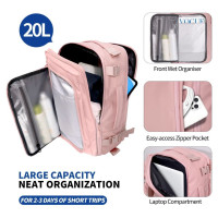 Tech-Protect Defender S50 Backpack for Ryanair & Wizzar, 20L Laptop - Pink