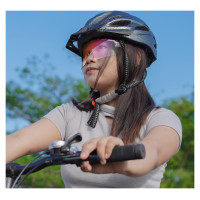 Rockbros Cycling Glasses Photochromic, with UV Protection and Corrective Insert, Clear - Purple