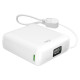 Puro 10000mAh 20W USB-C USB-A Power Bank with Display and Built-in USB-C Cable - White