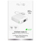 Puro 10000mAh 20W USB-C USB-A Power Bank with Display and Built-in USB-C Cable - White