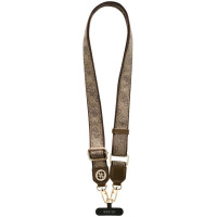 Guess Universal CBDY 4G Tether Patch Strass Metal Logo Phone Lanyard - Brown