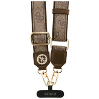 Guess Universal CBDY 4G Tether Patch Strass Metal Logo Phone Lanyard - Brown