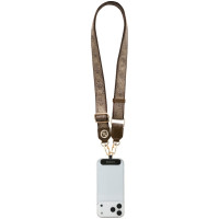 Guess Universal CBDY 4G Tether Patch Strass Metal Logo Phone Lanyard - Brown