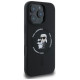 Karl Lagerfeld Silicone Karl&Choupette Heads Ring MagSafe Case for iPhone 16 Pro - Black