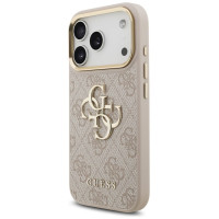 Guess 4G Big 4G Classic Logo Big Strap Metal Buttons Case for iPhone 17 Pro - Pink