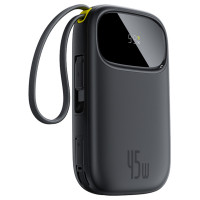 Baseus EnerFill FC31 20000mAh 45W Power Bank with Display with USB-C and Lightning Cables - Black