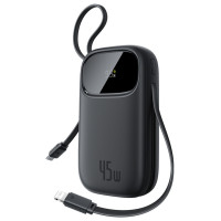 Baseus EnerFill FC31 20000mAh 45W Power Bank with Display with USB-C and Lightning Cables - Black