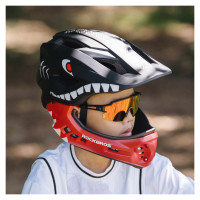 Rockbros TT-32005 Shark Children's Bike Helmet with Detachable Jaw Size M (54-58) - Black