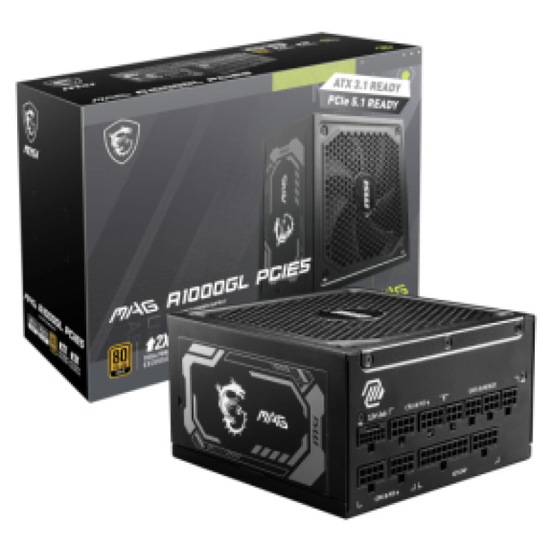 MSI Baro&scaron;anas bloks MSI MAG A1000GL PCIE5 II ATX 3.1 1000W 80 Plus Gold