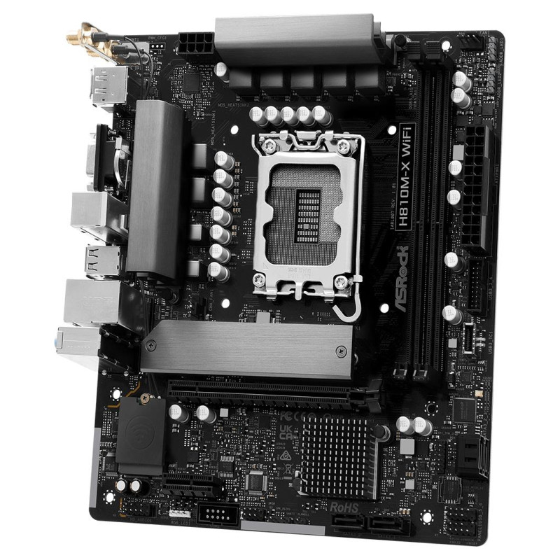 Asrock Mainboard|ASROCK|Intel H810|LGA 1851 (Socket V1)|micro ATX|RAM DDR5-SDRAM|2xSlots|Wi-Fi Yes|Bluetooth Yes|1xNumber of M.2 (M) slots|H810M-XWIFI