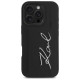 Karl Lagerfeld HC Grained PU Cardslot Metal Signature iPhone 16 Pro Max Case - Black