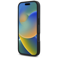 Karl Lagerfeld HC Grained PU Cardslot Metal Signature iPhone 16 Pro Max Case - Black