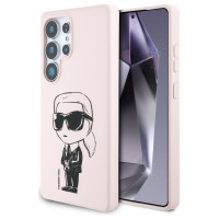 Karl Lagerfeld Silicone Graffiti Ikonik Printed Logo MagSafe Case for Samsung Galaxy S25 Ultra - Pink