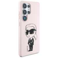 Karl Lagerfeld Silicone Graffiti Ikonik Printed Logo MagSafe Case for Samsung Galaxy S25 Ultra - Pink