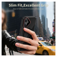 Tech-Protect MagHybrid MagSafe Case for iPhone 17 - Black and Red