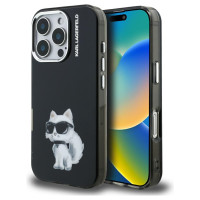 Karl Lagerfeld IML Aquarelle Choupette & Logo iPhone 16 Pro Case - Black