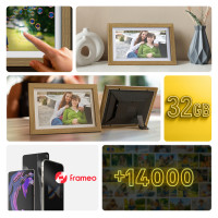 Wozinsky WRC-32 10.1" Digital Photo Frame with Frameo 32GB App - Light Brown