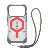 UAG Pathfinder Clear MagSafe Bundle Case with Lanyard for iPhone 17 Pro - Gray/Red
