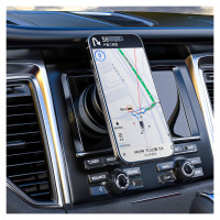 Dudao F24MAX Car Holder with 15W Wireless Charger, MagSafe Compatible, with Automatic Suction Cup - Black