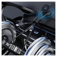 Dudao F24MAX Car Holder with 15W Wireless Charger, MagSafe Compatible, with Automatic Suction Cup - Black