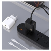 Dudao A27PCEU PD 30W GaN USB-C Wall Charger with USB-C Cable - Black