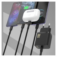 Dudao A27PCEU PD 30W GaN USB-C Wall Charger with USB-C Cable - Black