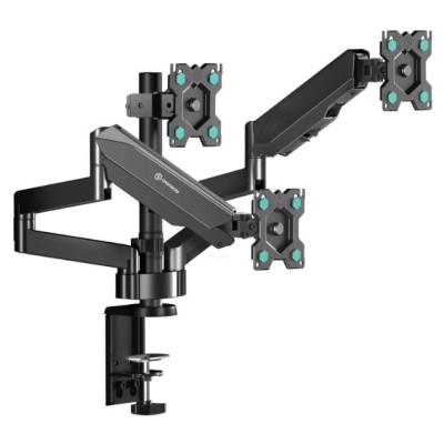 Onkron Triple Monitor Desk Mount Stand for 13-32-Inch LCD LED Screens up to 8 kg, Black