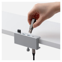 Orico MH4PC Hub Clamp-Mounted USB-C / 3x USB-A 3.0 + 1x USB-C 3.0 - Silver
