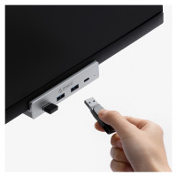 Orico MH4PC Hub Clamp-Mounted USB-C / 3x USB-A 3.0 + 1x USB-C 3.0 - Silver