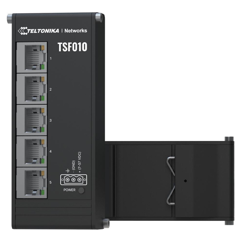 Teltonika Switch|TELTONIKA|Switch type Unmanaged|Form factor DIN rail|5xRJ-45 ports|RJ-45 Ports Type Fast Ethernet (10/100)|5xFast Ethernet (copper) ports quantity|TSF010000000