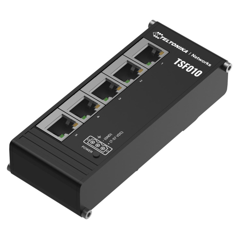 Teltonika Switch|TELTONIKA|Switch type Unmanaged|Form factor DIN rail|5xRJ-45 ports|RJ-45 Ports Type Fast Ethernet (10/100)|5xFast Ethernet (copper) ports quantity|TSF010000000