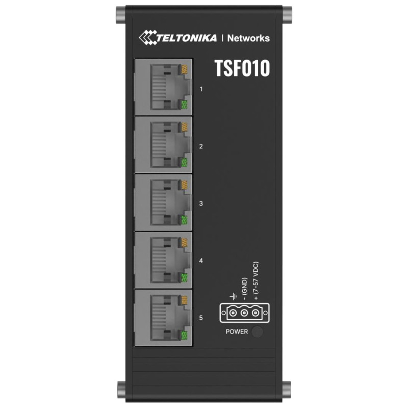 Teltonika Switch|TELTONIKA|Switch type Unmanaged|Form factor DIN rail|5xRJ-45 ports|RJ-45 Ports Type Fast Ethernet (10/100)|5xFast Ethernet (copper) ports quantity|TSF010000000